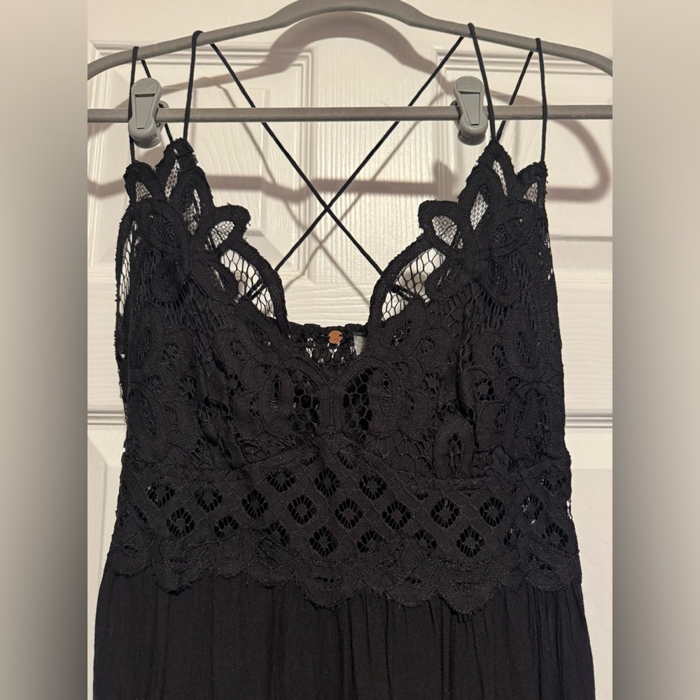 Free People Adella Black Lace Mini Dress L - Picture 3 of 6